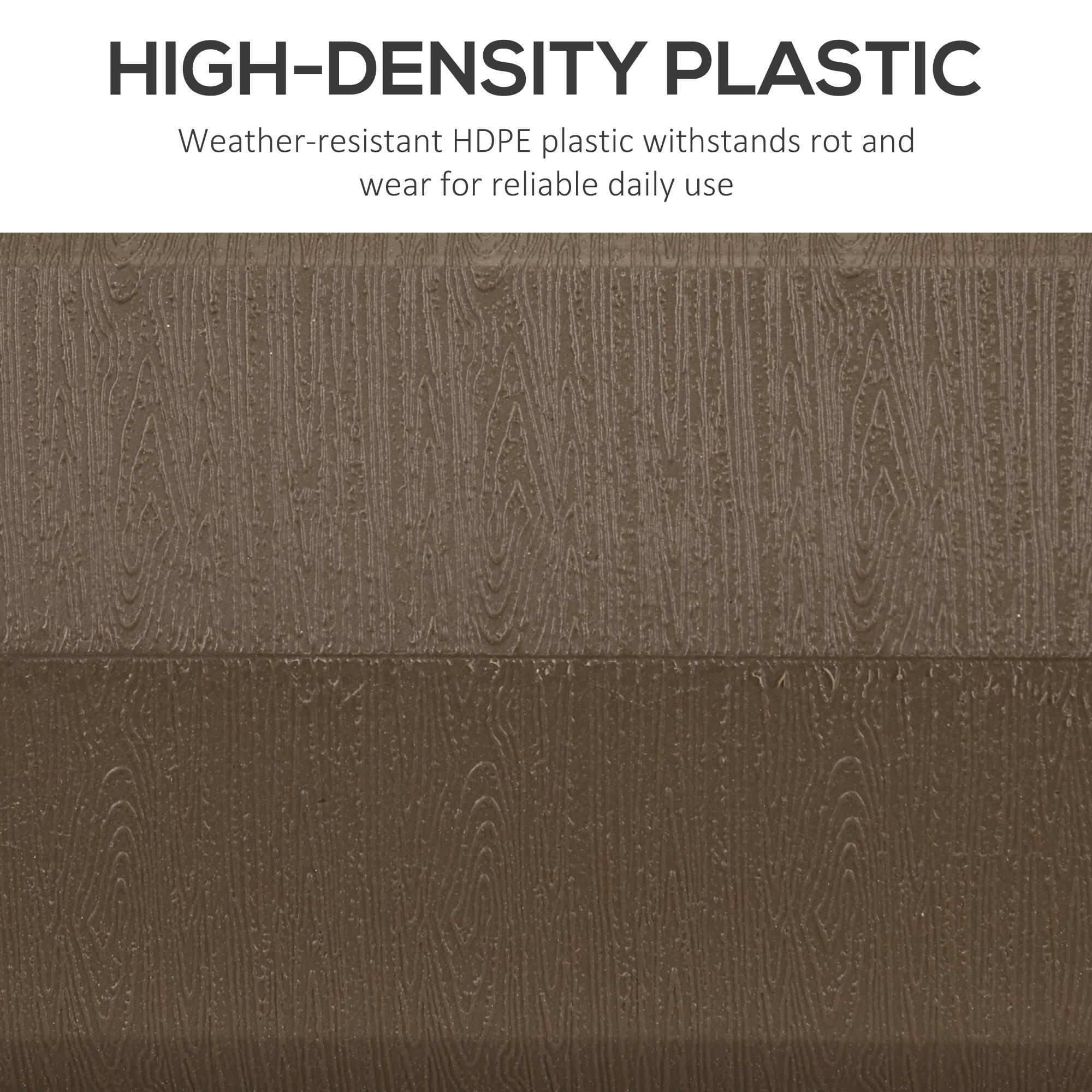 HIGH-DENSITY PLASTIC
Weather-resistant HDPE plastic withstands rot and wear for reliable daily use