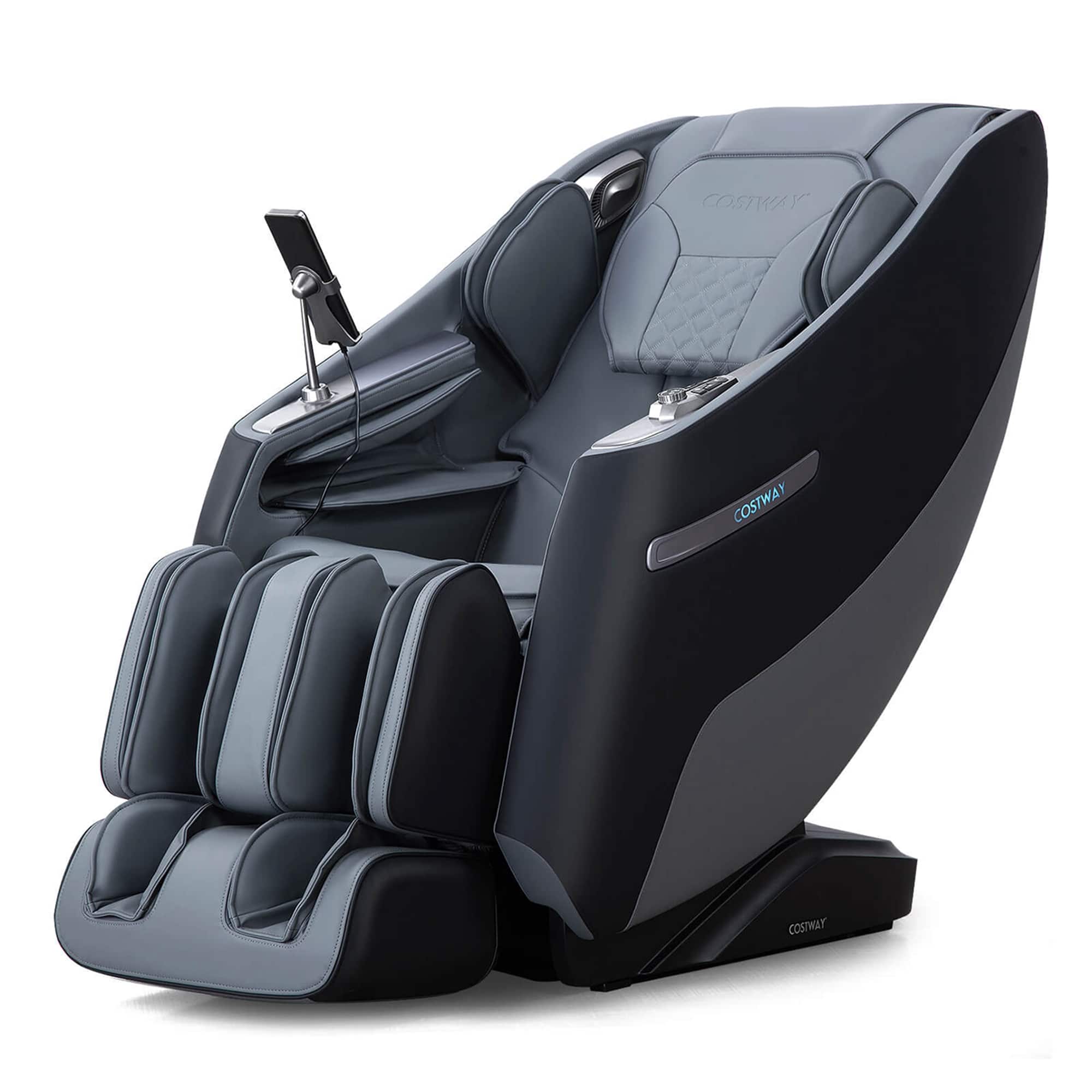 Costway - Zero Gravity SL Track Full Body Massage Chair with Waist Heating & Airbag Massage - Black