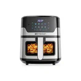 Emerson - SmartVoice 5.3QT 6-in-1 Air Fryer, 1000+ Voice Commands, No APP, No WIFI, Air Fry, Bake, Reheat, Dehydrate - Black