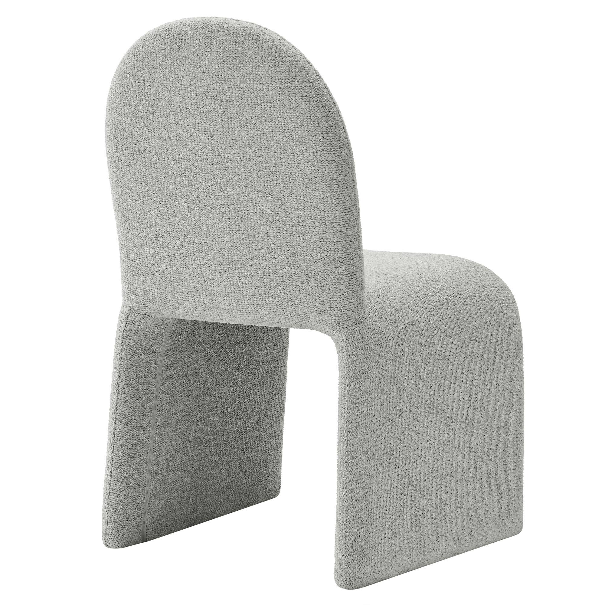 Alt View 2. Modway - Junia Boucle Upholstered Arch Armless Dining Chair by Modway - Gray.