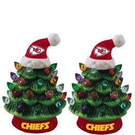 Evergreen Enterprises - Kansas City Chiefs 2-Pack 4" Ceramic LED Christmas Tree Set - Multicolor