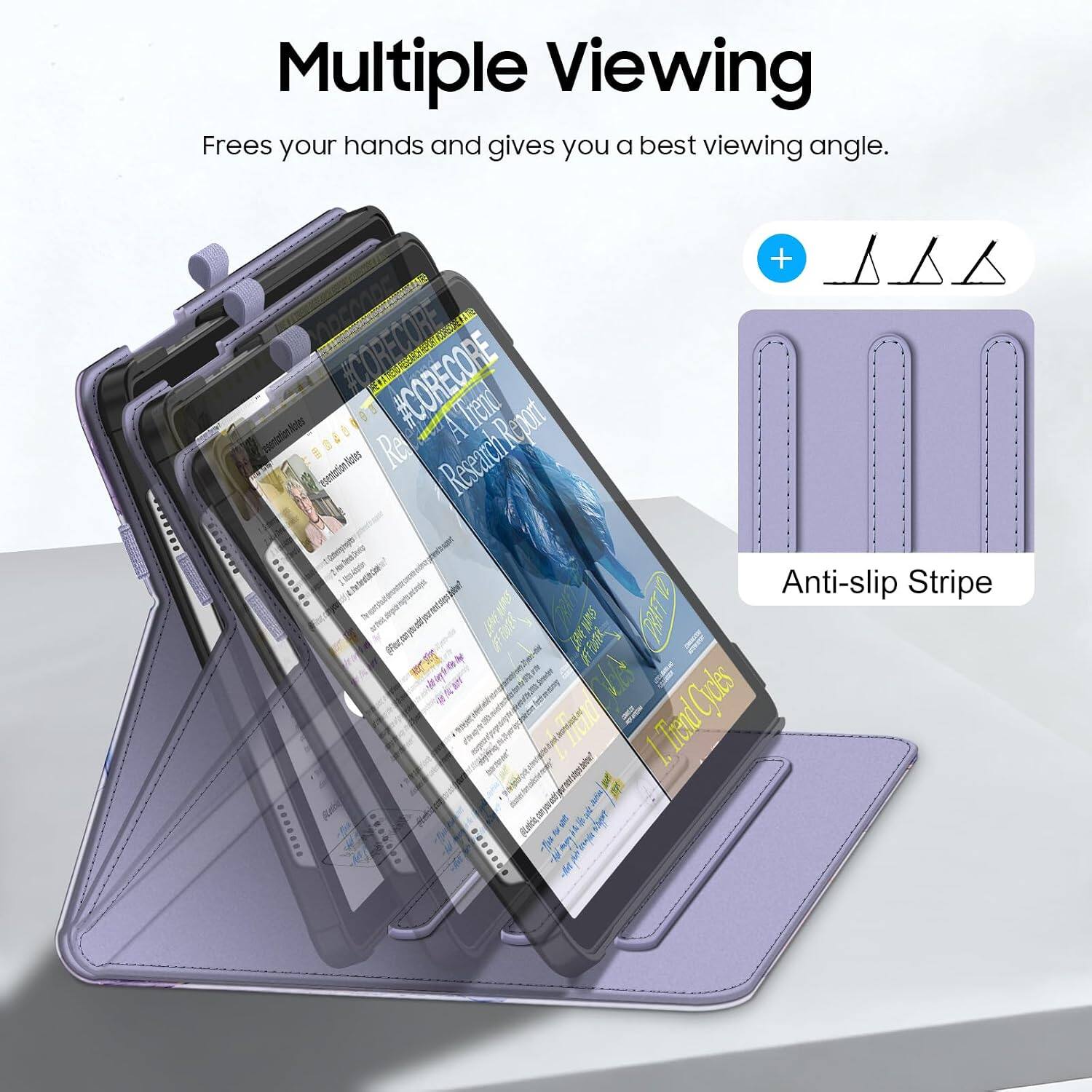 Multiple Viewing Frees your hands and gives you a best viewing angle.

+ ECORECORE! #CORECORE Trend Presentation Notes Research Report

Anti-slip Stripe