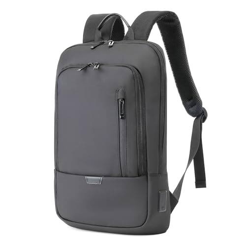 Live At Space - Business Slim Backpack For Men Women 15 6 Inch Water Resistant Laptop With Usb Computer Notebooks Lightweight Small - 1505 Black