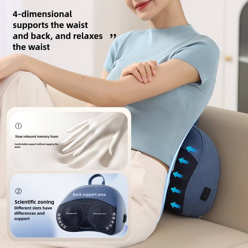 4-dimensional supports the waist and back, and relaxes the waist

1. Slow rebound memory foam
   Comfortable support without sagging the waist

2. Scientific zoning
   Different slots have differences and support
   Back support area
   Massage area