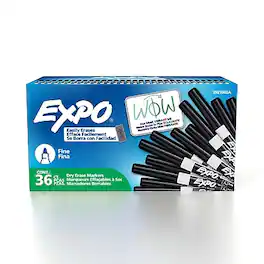 Expo - Dry Erase Markers, Fine Tip, 36/Pack - Black