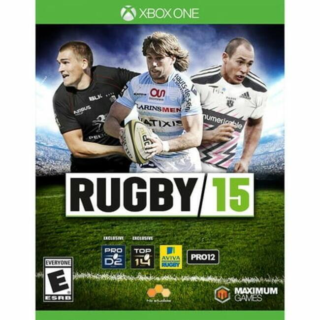 XBOX ONE  
RUGBY 15  

EXCLUSIVE  
PRO D2  
TOP 14  
AVIVA RUGBY  
PRO12  

EVERYONE  
E ESRB  

MAXIMUM GAMES