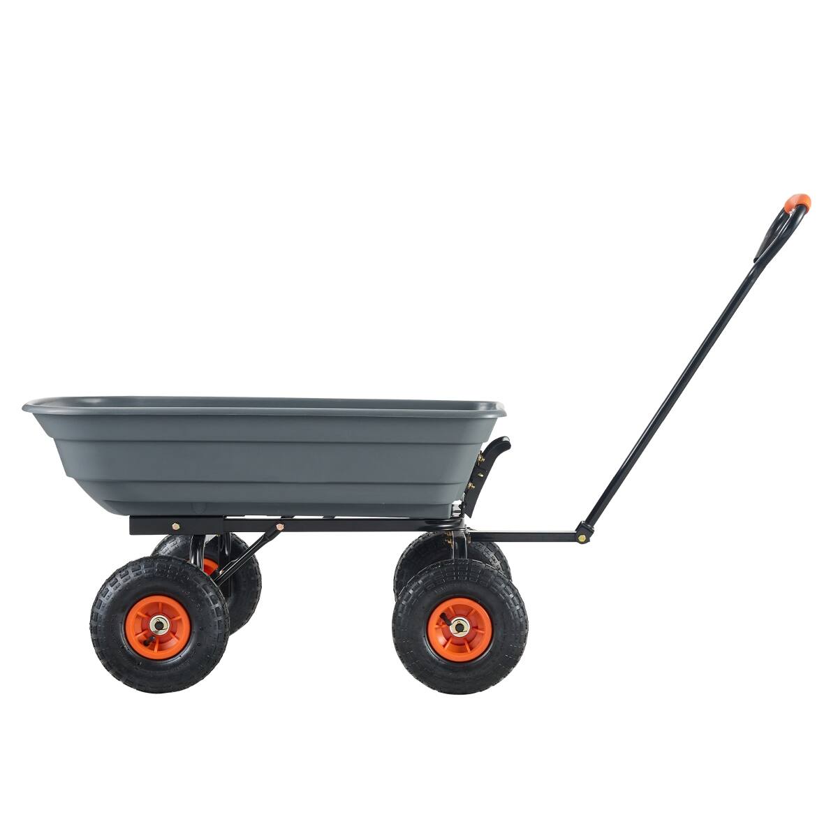 Front. Loheer - Loheer Poly Garden Dump Cart with Easy to Assemble Steel Frame, Utility Wheelbarrow 600 lbs Capacity, Black.
