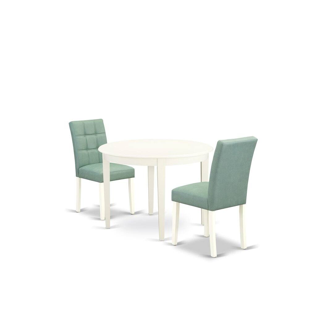 Alt View 3. East West Furniture - 3 Piece Kitchen Table Set consists A Dining Room Table - White.