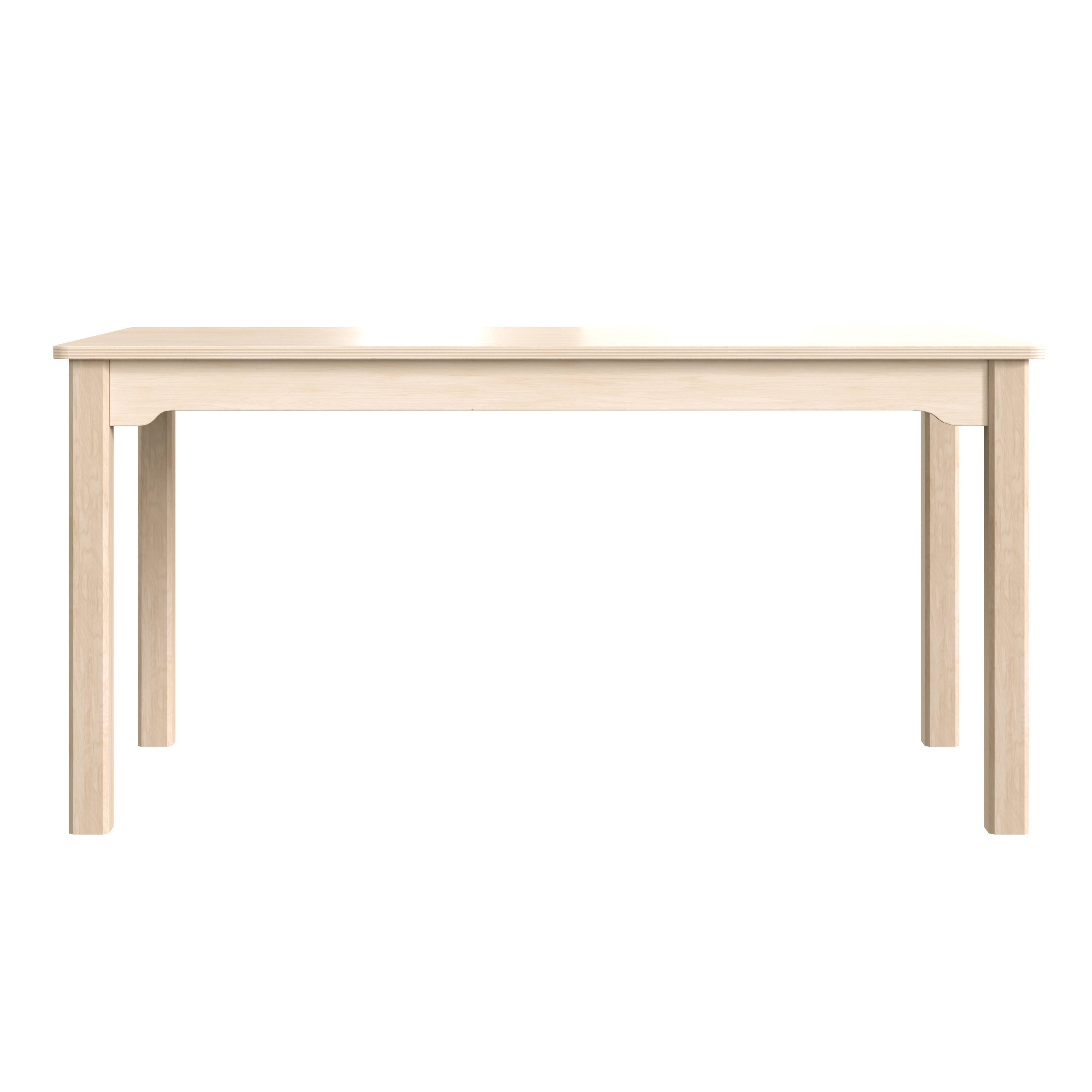 Angle. Flash Furniture - Bright Beginnings Commercial Grade Wooden Rectangular Preschool Classroom Activity Table, (23.5"W x 47.25"D x 21.25"H), - Natural.