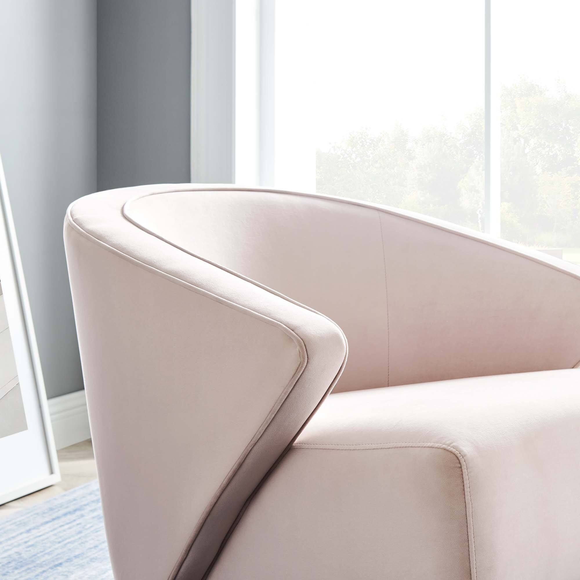 Back. Modway - Odyssey Performance Velvet Armchair by Modway - Pink.