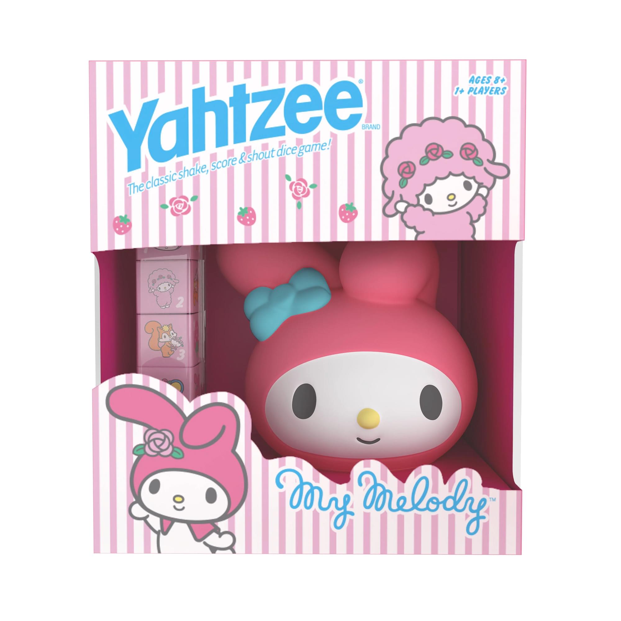 AGES 8+ 1+ PLAYERS  
Yahtzee shake, score & shout dice game!  
BRAND The classic e  
2 My Melody