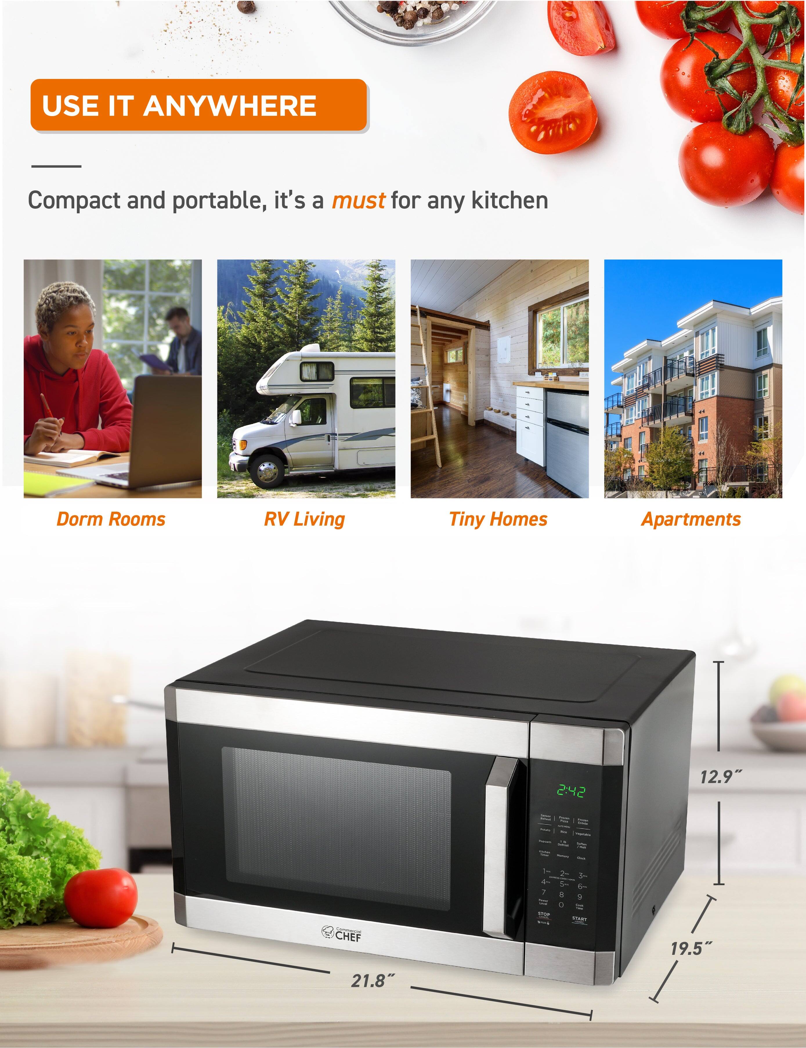 USE IT ANYWHERE
Compact and portable, it's a must for any kitchen
Dorm Rooms
RV Living
Tiny Homes
Apartments
2:42
12.9"
19.5"
21.8"