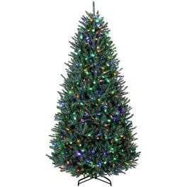 PULUZ - 9ft Pre-Lit Artificial Christmas Tree Foldable Metal Stand - Green