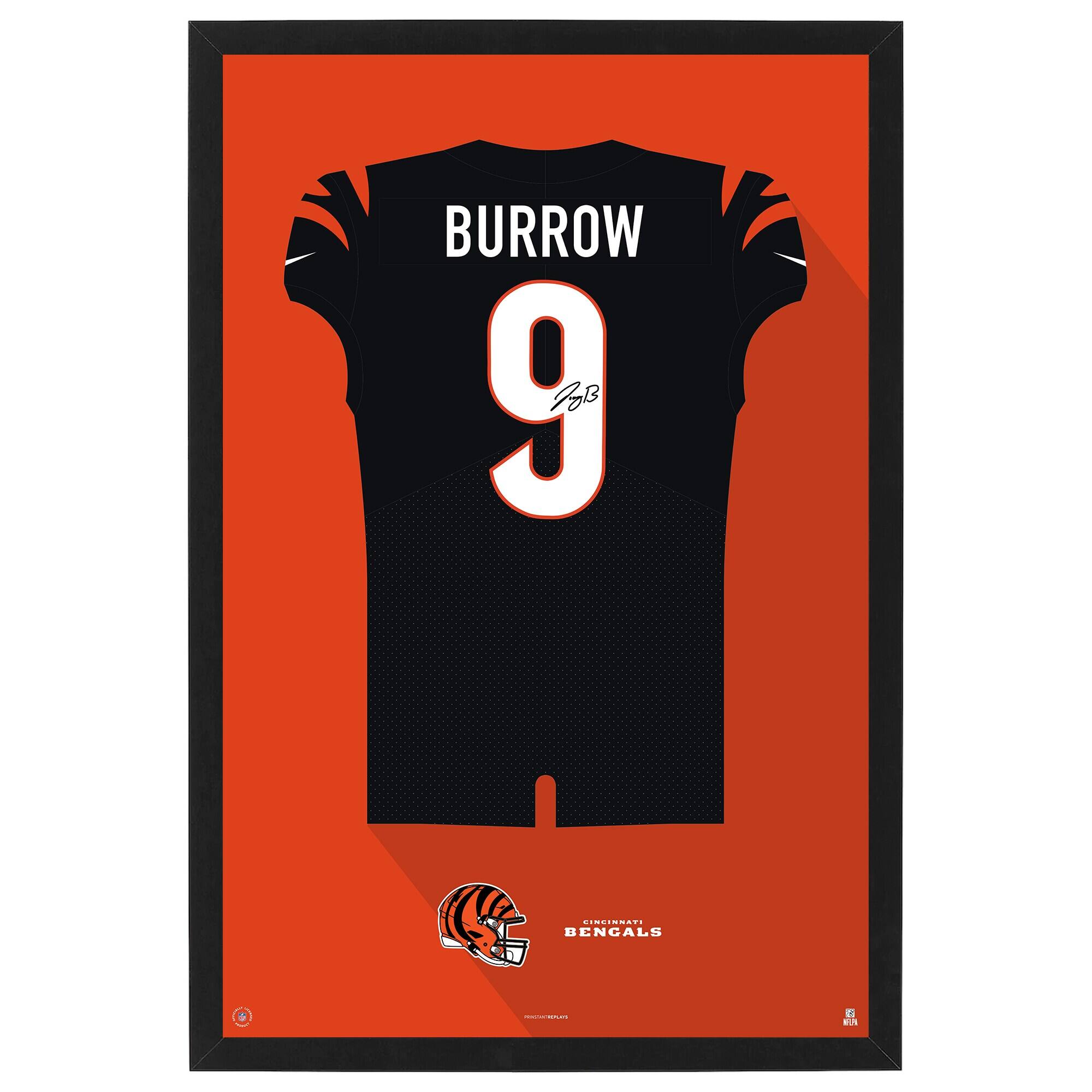Joe Burrow Cincinnati Bengals Home Jersey Framed Art Print