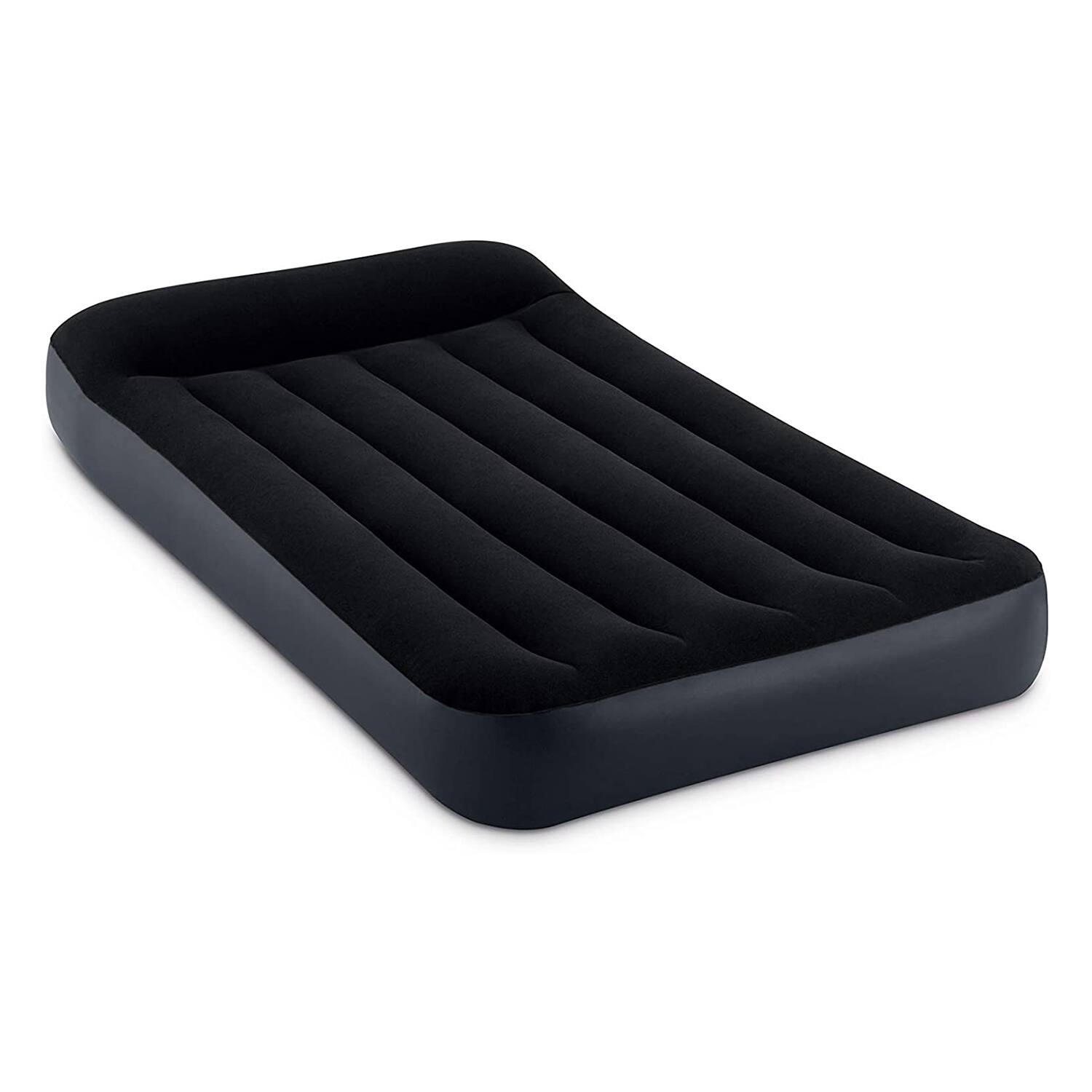 Alt View 7. Intex - Intex Dura Pillow Rest Classic Blow Up Mattress Air Bed with Built In Pump, Twin - Blue.