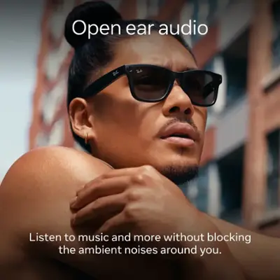 Ray-Ban Meta - Headliner Smart Glasses with Meta AI, Audio, Photo, Video Compatibility - Transitions Yellow Lenses - Warm Stone