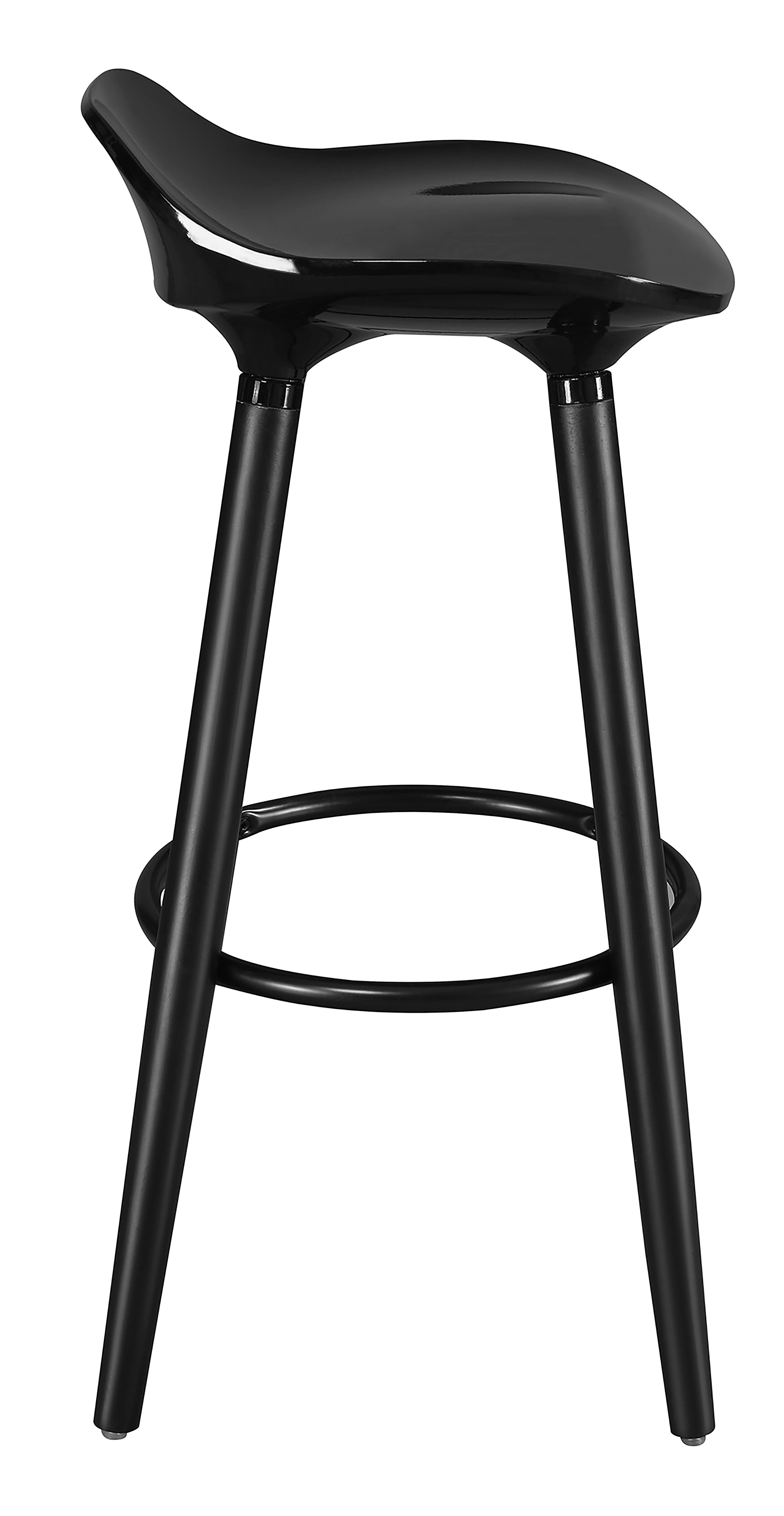 Alt View 11. Elle Decor - Caroline Wood Bar Stool - Black.