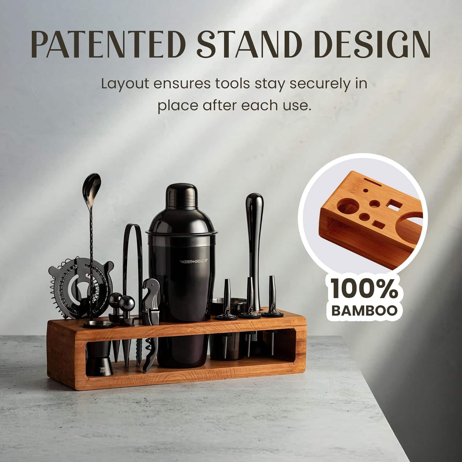 Zulay Kitchen 21 Piece Cocktail Shaker Set with Stand by Modern