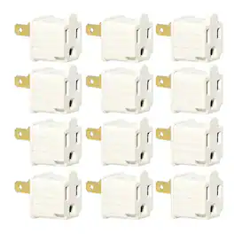 Home Collection - 12 Pack 3-Prong to 2-Prong Outlet Electrical Grounding Adapter - BEIGE