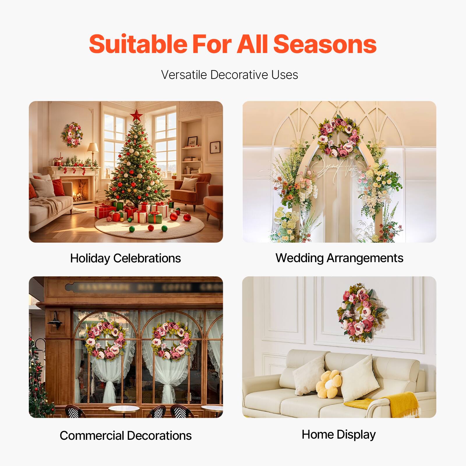 Suitable For All Seasons

Versatile Decorative Uses

Holiday Celebrations

Wedding Arrangements

Commercial Decorations

Home Display