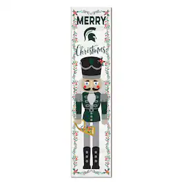 Jardine - Michigan State Spartans 11" x 46" Nutcracker Holiday Leaner Sign - White