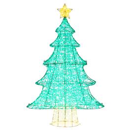 Gymax - 4FT Lighted Christmas Tree w/ Top Star Illuminated Christmas Tree Decoration - Green, Yellow