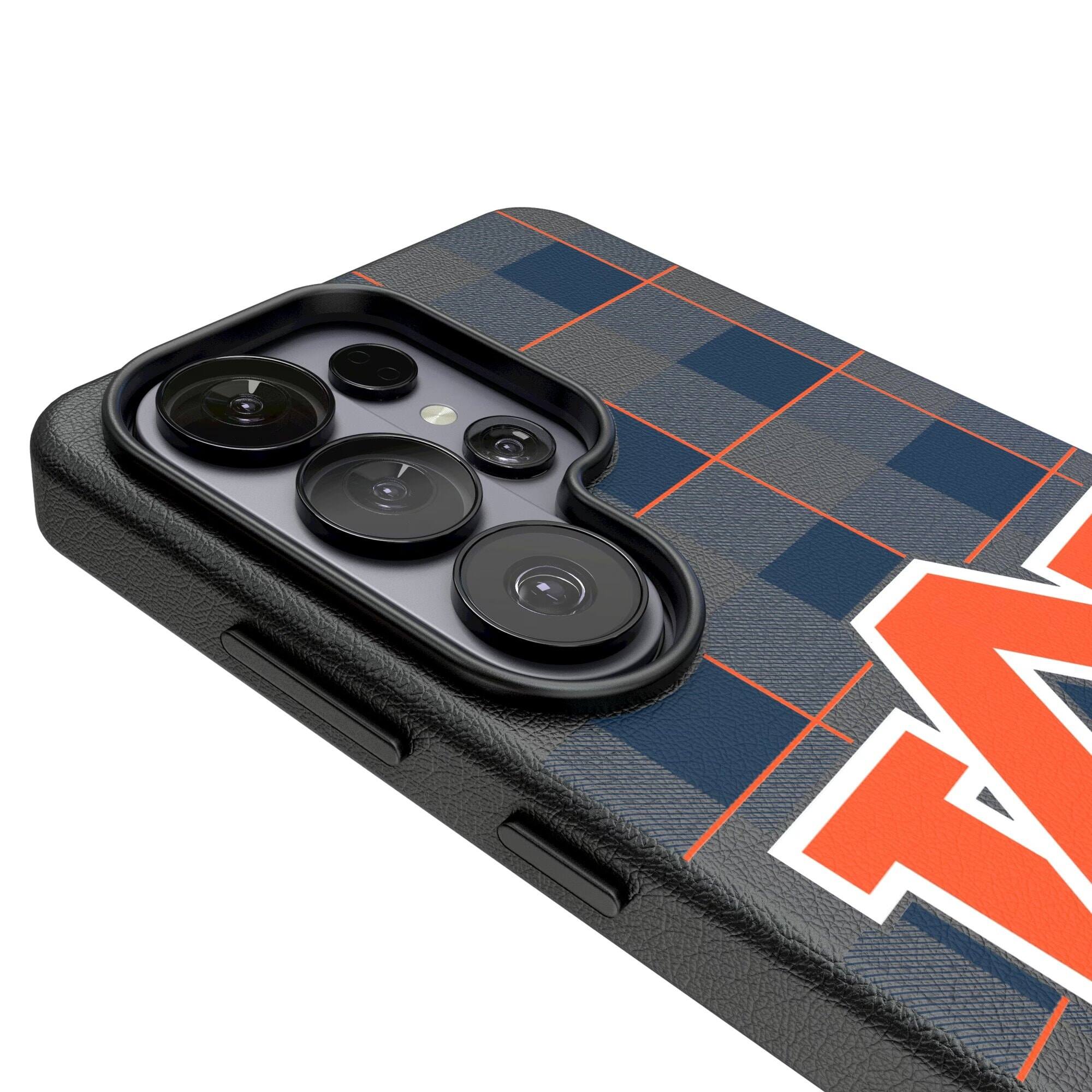 Alt View 2. Keyscaper - Auburn Tigers Plaid Galaxy Magnetic Bump Case - S25 Ultra - Black.