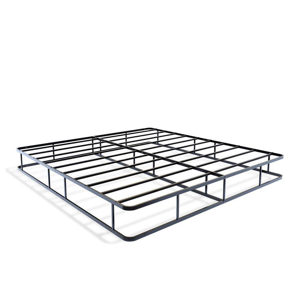 Left. East West Furniture - DHKBBLK Dothan Metal King Bed Frame with Magnificent Design Headboard and Footboard - Premium Metal Frame in Powder - Black.