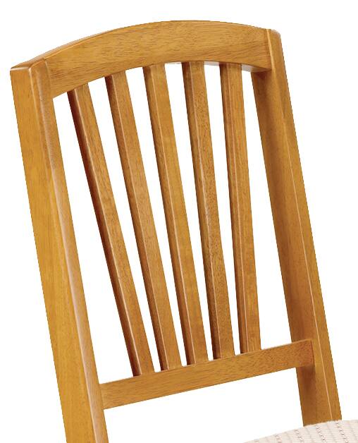 Back. Stakmore - Stakmore Mission Fusion Folding Chair, Oak Frame with Blush Fabric - Brown.