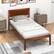 Back. Costway - Costway Twin Size Wooden Platform Bed Frame with Headboard Mattress Foundation Walnut - Walnut.