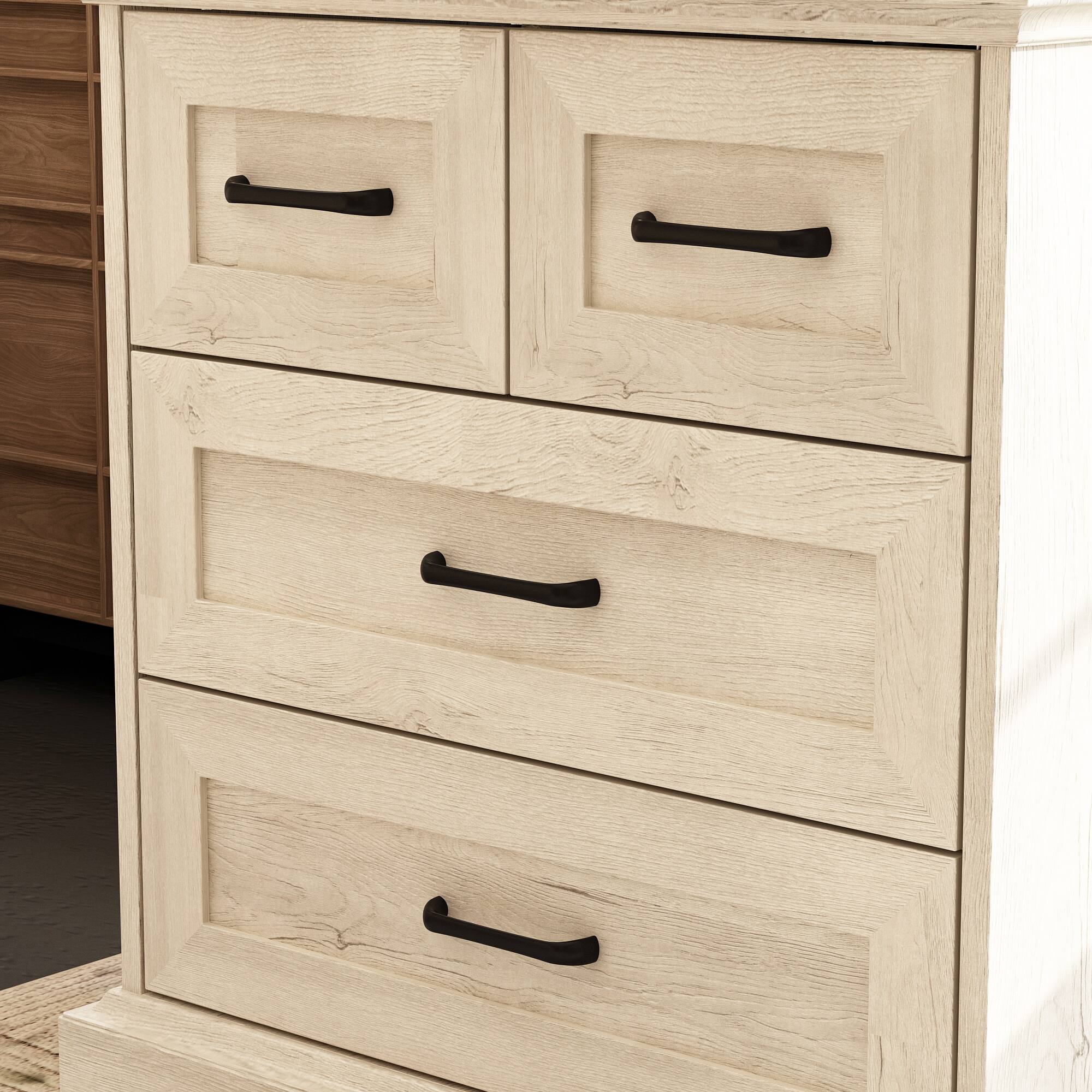 Alt View 7. FUFU & GAGA - FUFU&GAGA Light Wood 4 - Drawer Nightstand: Rustic - Modern Storage - Gray.