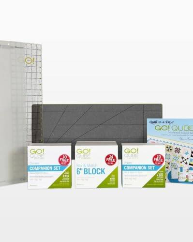 Left. AccuQuilt - Qubed 6" Complete Die Bundle - Multicolor.