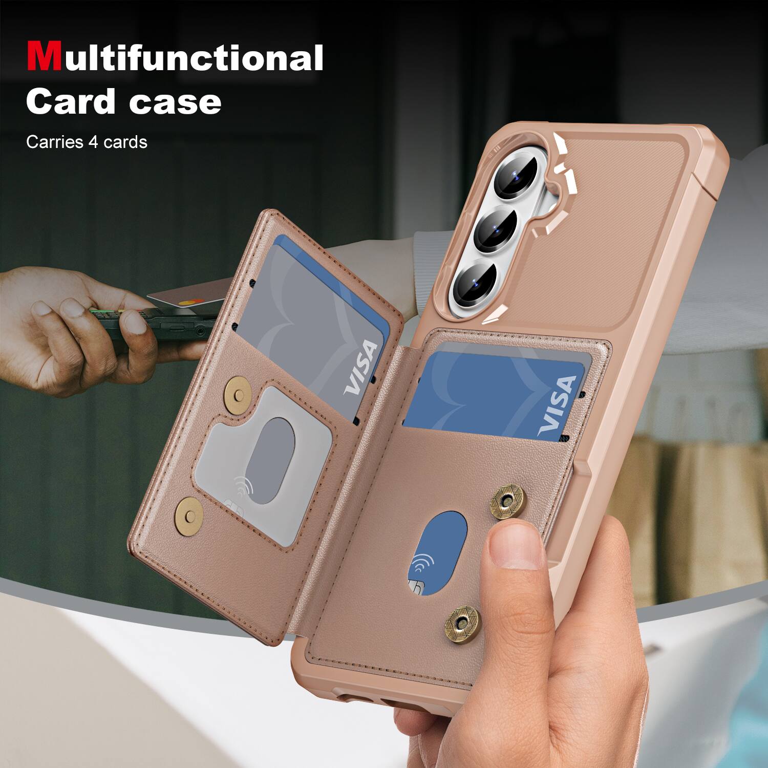 Multifunctional Card case  
Carries 4 cards