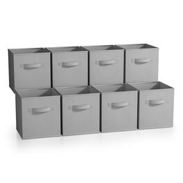 Sorbus - Fabric Storage Cubes - 8 Foldable Storage Bins for Organizing Pantry, Cubbies, Toy Box - Clothes Storage - Gray