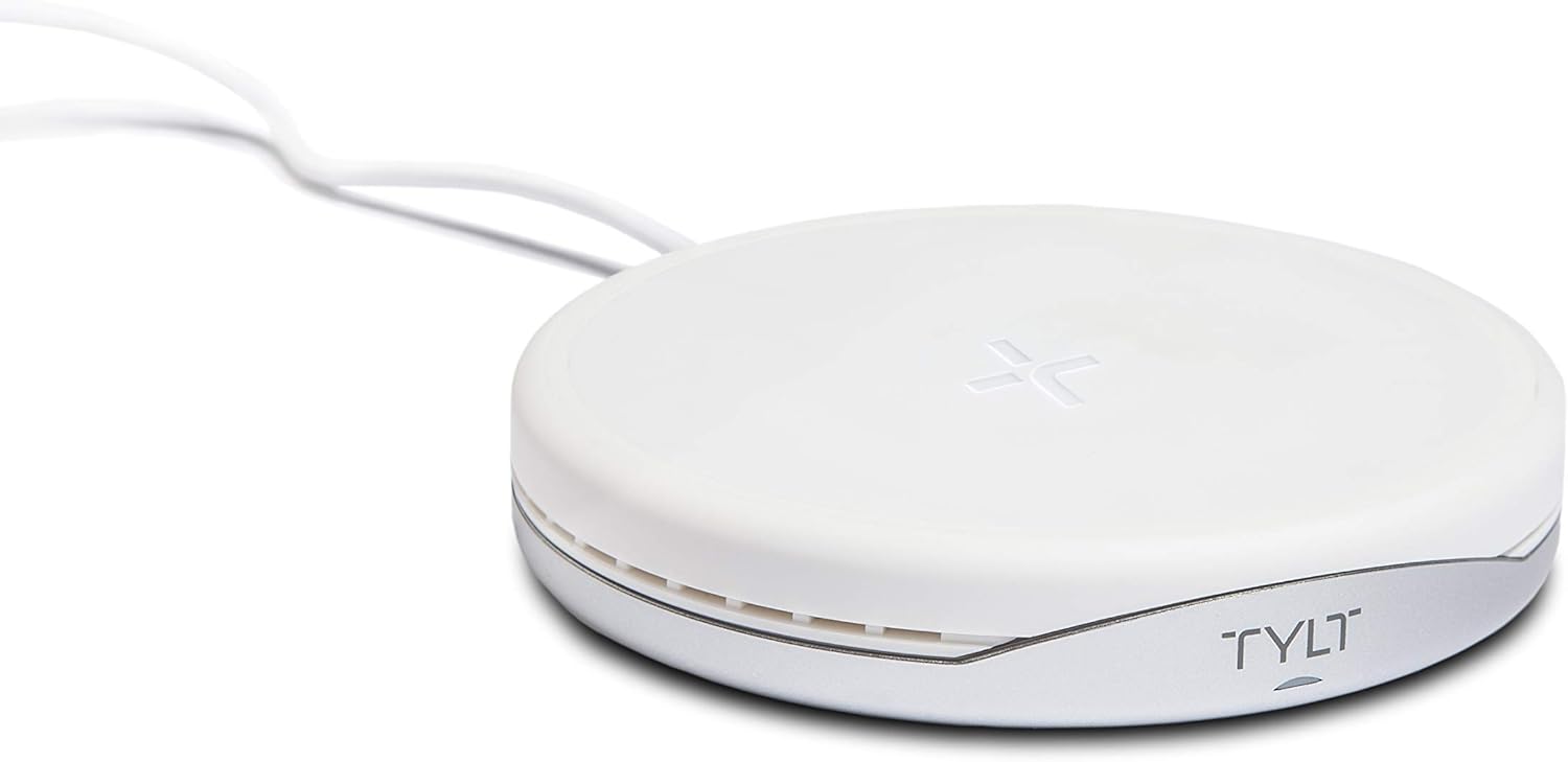 Front. TYLT - Tylt Crest Convertible Pad + Stand | Fastest Wireless Charger | Converts From Pad To Stand - Color: White - White.