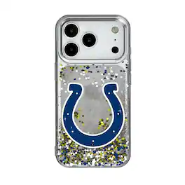 Keyscaper - NFL - Indianapolis Colts iPhone Glitter Case with Confetti Design - 15 - Multicolor