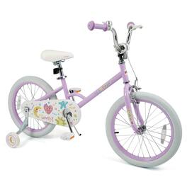 Costway - 18 Inch Kids Bike for Girls Boys Age 3-8 Years with Training Wheels, Coaster Brake - Purple