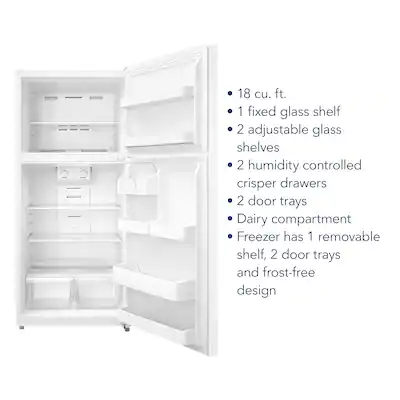 Insignia™ - 18 Cu. Ft. Top-Freezer Refrigerator with Handles - White