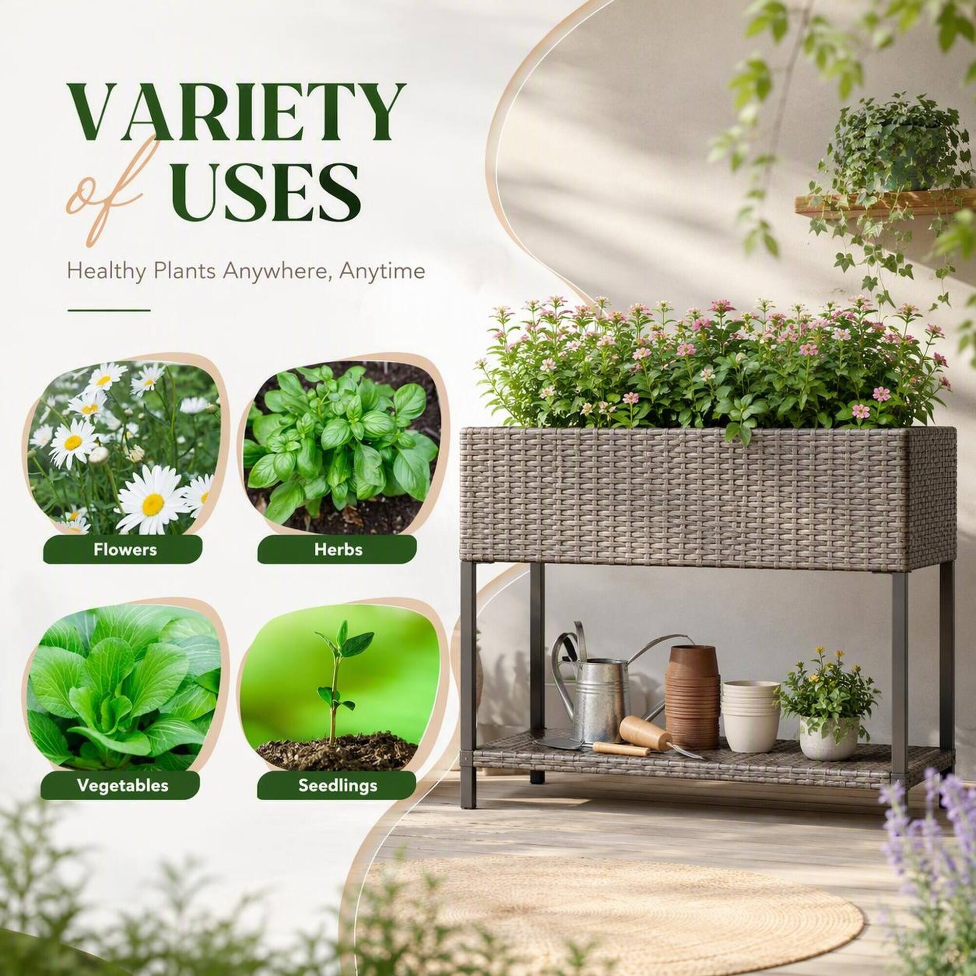 VARIETY of USES  
Healthy Plants Anywhere, Anytime

- Flowers
- Herbs
- Vegetables
- Seedlings