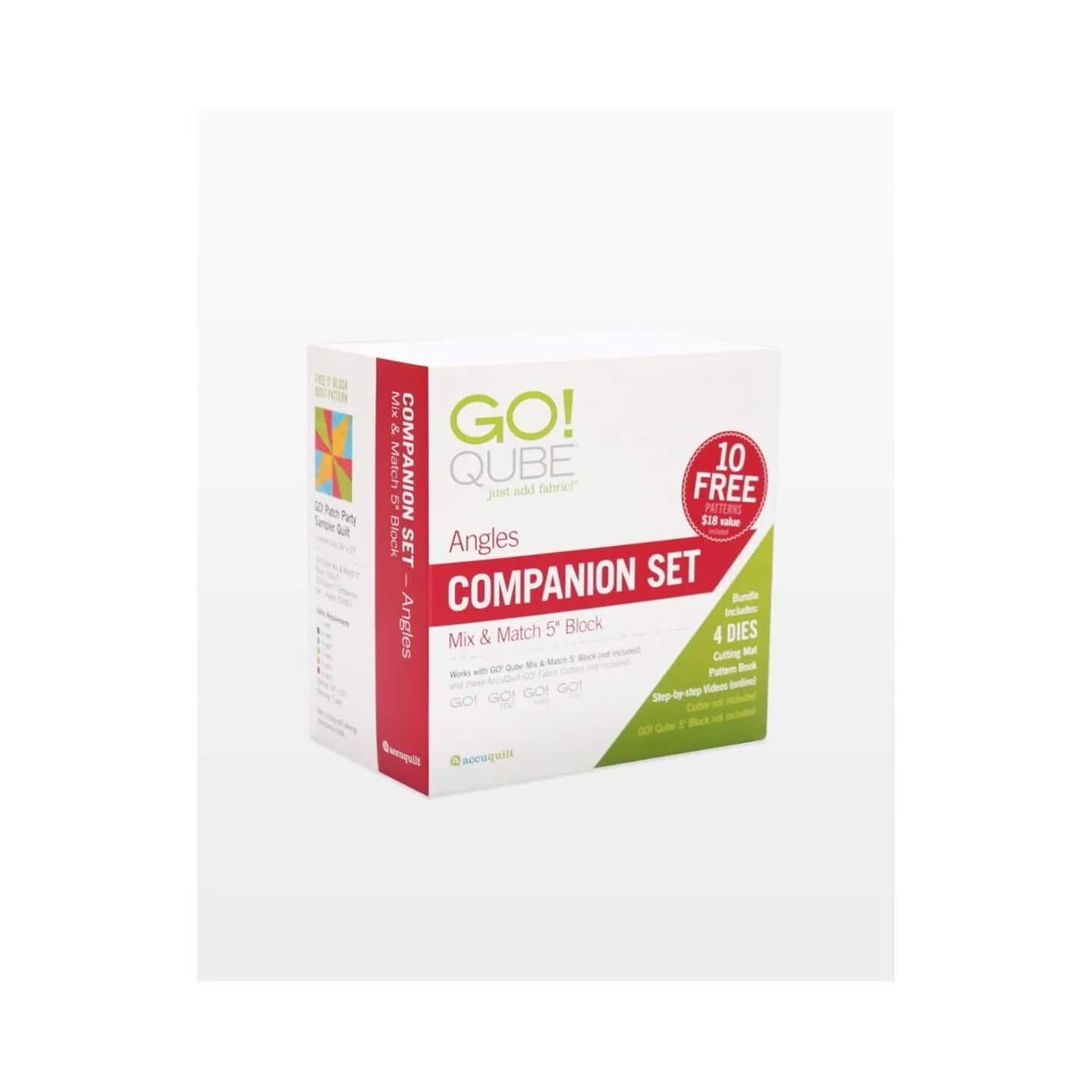 AccuQuilt- GO! Qube 5" Companion Set– Angles Die Set for Quilt Block Expansion & Precision Cutting- Multicolor