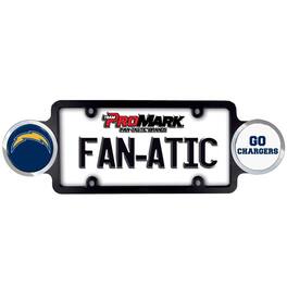 PRORUN - San Diego Chargers Automotive License Plate Frame with Team Badges - Multi