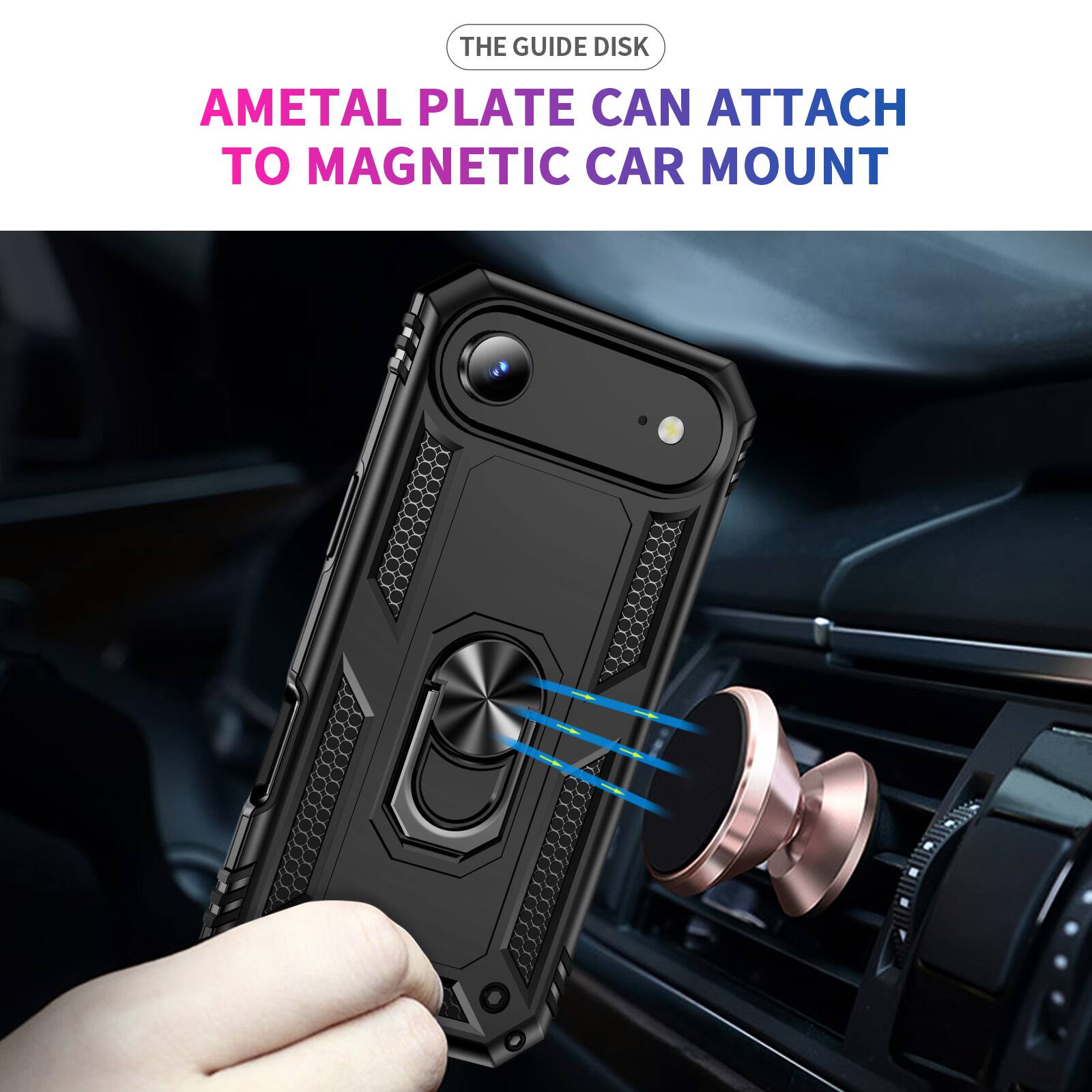 The guide disk AMetal plate can attach to magnetic car mount
