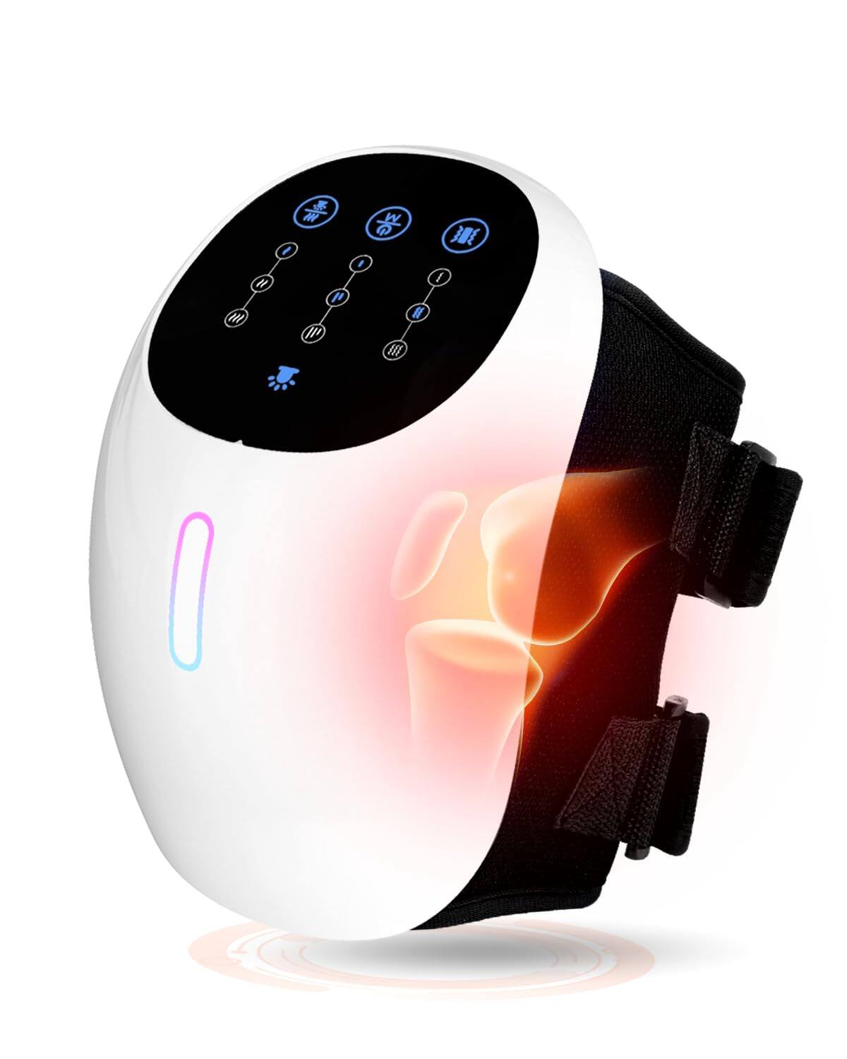 Front. Live At Space - Cordless Knee Massager with Heat, Red Light, 3 Vibration & 3 Heat Levels, Rechargeable - 642146675669.