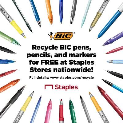 Recycle BIC pens, pencils, and markers for FREE at Staples Stores nationwide!  
Full details: www.staples.com/recycle  
Staples