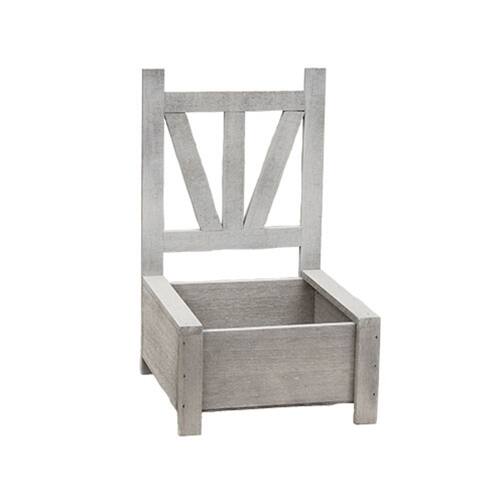 Left. BreeBe - 2/Set - Garden Chair Planter Boxes - White.