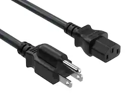 Cable Leader - Computer Power Cord, NEMA 5-15P to IEC C13, 18 AWG, 10A 125V, UL Listed - Black