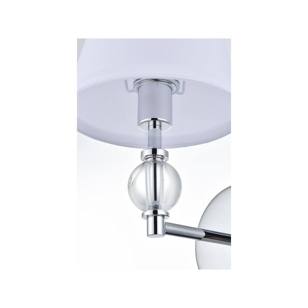 Alt View 1. Living District - Bethany 7 inch Wall Sconce in Chrome - Chrome And White.
