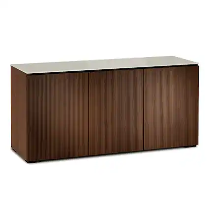 Front. Salamander Designs - Salamander Designs Chameleon Collection Manhattan 337 Triple AV Cabinet - Taupe/Walnut.
