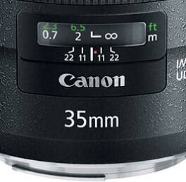 2.3 6.5 ft 0.7 2 L ∞ m L 22 11 L 11 22 Canon 35mm