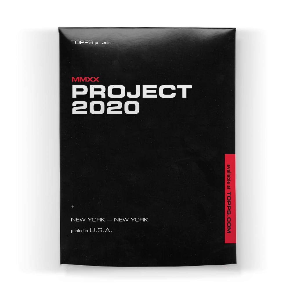 TOPPS presents  
MMXX PROJECT 2020  
+ NEW YORK — NEW YORK  
printed in U.S.A.  
available at TOPPS.COM